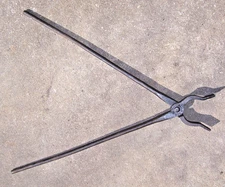 Vintage ATHA- BLACKSMITH 3/4" FLAT "Grab  Anvil Tong.24"long/Excellent