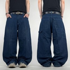 Vintage dark wash carpenter y2k grunge baggy wide leg skater rare jeans