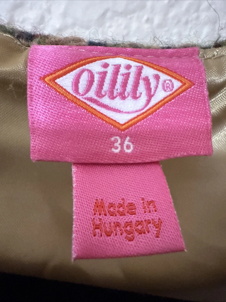 Vestido midi de lana Oilily pata de gallo tweed para mujer 36 EE. UU. S marrón verde bordado Foto 2 de 4