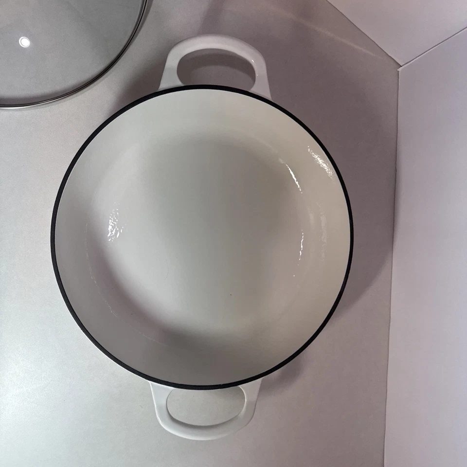 Cazuela redonda cubierta de hierro fundido esmaltado con tapa para horno,  Foto 4 de 4