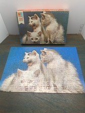 Vintage 1976 White Kittens Junior 100pc Puzzle Milton Bradley Complete 4828-3