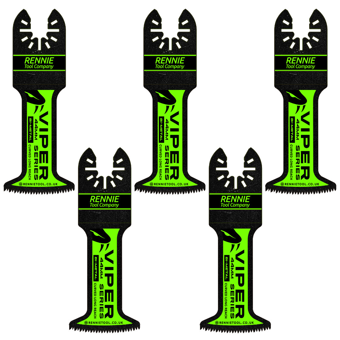 44mm Wide Curved Bi-Metal Long Reach Oscillating Multi Tool Blade Coarse Teeth