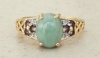10kt Yellow Gold, Jade & Accents Ring (3.3g). Signed Pd, Size 7.25 (OGJ2281) — photo 2