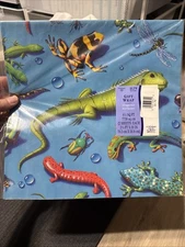 Vintage AMBASSADOR Heavyweight Gift Wrap Reptiles  2-Sheets 8 1/3 Feet NEW