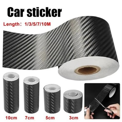 Car Carbon Fiber Vinyl Film Sticker Door Sill Scuff Anti Scratch Tape Protection