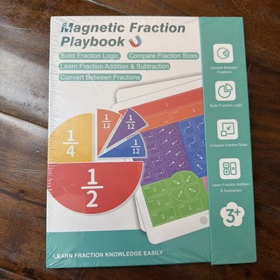 Magnetic Fraction Playbook Math Learning Toy Set Kids Homeschool Montessori NEW