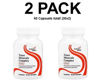Seeking Health, Trace Minerals Complex, 2 PACK, Iron-Free, 30 Capsules each