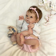 18 inch Realistic Reborn Baby Dolls Girl Silicone Full Vinyl Body Newborn Doll