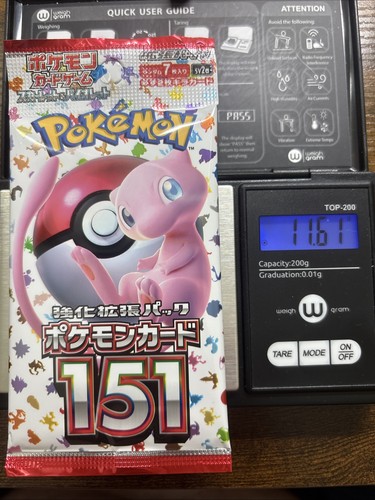 Heavy 11.61gg Pokemon Sealed 151 Sv2a Japanese Booster Pack