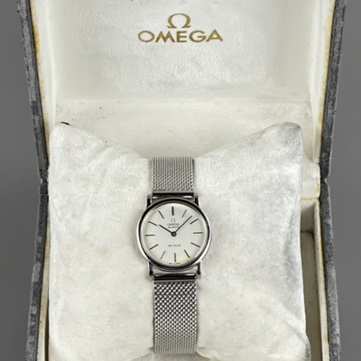 OMEGA De Ville Vintage Ladies Watch 25mm Quartz Brand New Band