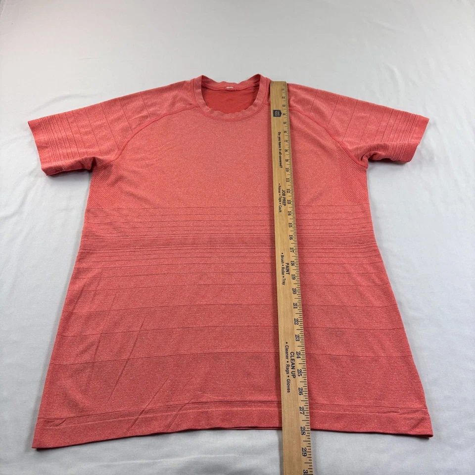 Lululemon 衬衫男式 M 橙色金属通风技术圆领性能弹力健身房 — 第 4/4 张图片