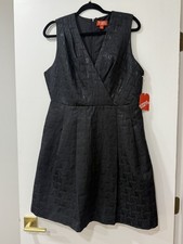 KIRNA ZABETE for Target Black METALLIC JACQUARD COCKTAIL DRESS SZ 16