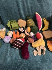 Plush Soft Play Food Fruits Vegetables Pretend Play 34 Pieces