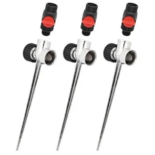 3-Pack 96998 1/2 Inch Zinc Flow-Through Lawn Sprinkler Spike Base, Garden