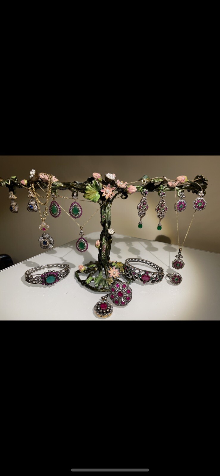 Natural emerald ruby bracelet lab created diamonds - image 3