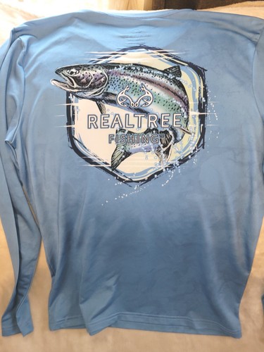 T-shirt Performance Manches Longues Realtree Bleu Pêche - UPF 30+ - Taille XL