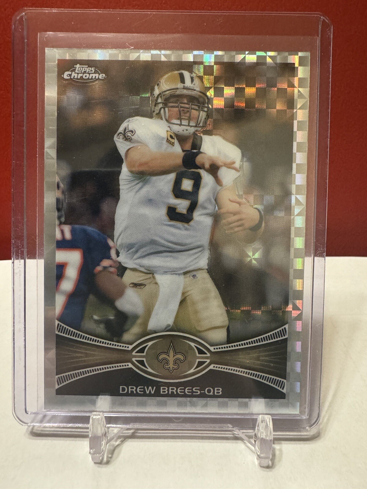 2012 Topps Chrome Drew Brees X-Fractor #100 New Orleans Saints