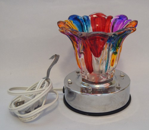 Rainbow Multicolor Electric Oil Burner Light Up Glass Aroma Fragrance Warmer - Picture 7 of 14