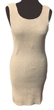 Womens Ladies Stretch Ribbed Sleeveless Strappy Bodycon knitted Dress  SZ10