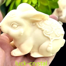 95g Natural Genuine Tagua Nut hand Carved Rabbit Reiki Decoration 1pc,42G5