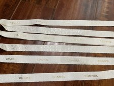 CHANEL Holiday 2024  White  Metallic Gold Lettering Ribbon - Size 1 Yard/3 Feet
