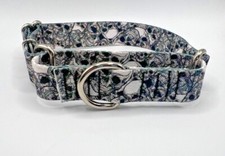 1 inch wide Adjustable Martingale Dog Collar - Slip on Spooky Skulls Collar USA