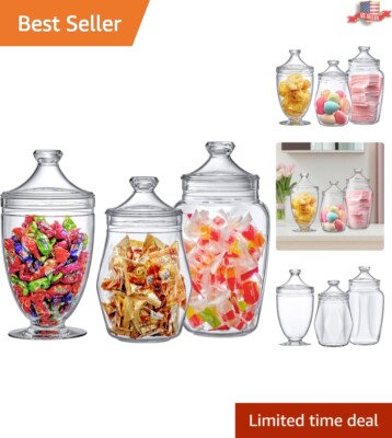 Modern Clear Acrylic Canisters - Shatter-Proof Jars for Candy & Vanity Storage
