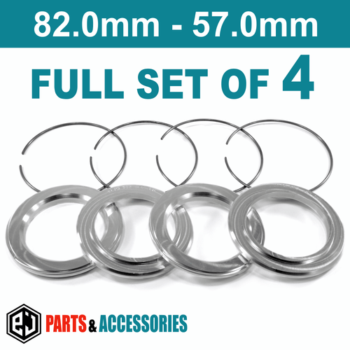 82.0-57.0 Spigot Rings Hub Rings FULL SET aluminium spacers rings for BBS wheels - Picture 5 of 6