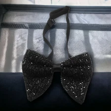 Premium Hand work Embroidery Cut Dana Micro Fabric Oversize Big Bow Tie For Men