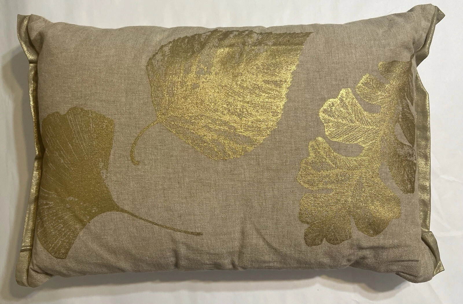 Pier 1 Imports Rectangular Decorative/Accent Pillow Foil Leaves 20x12 Set Of 2