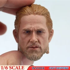 1/6 Charlie Hunnam Jax Teller Man Head Sculpt FIt 12" Hot Toys Male Body Figure