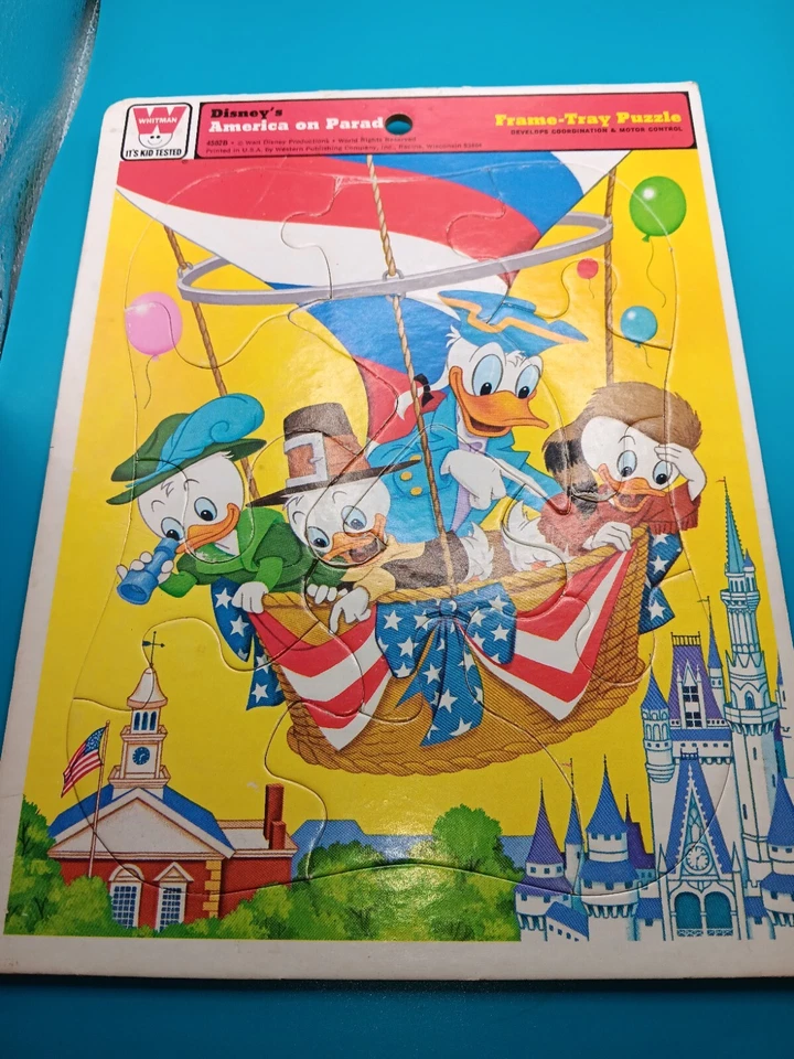 VTG 1976 Whitman Disney's America On Parade Frame Tray Puzzle Disney Donald Duck - Image 3 of 4