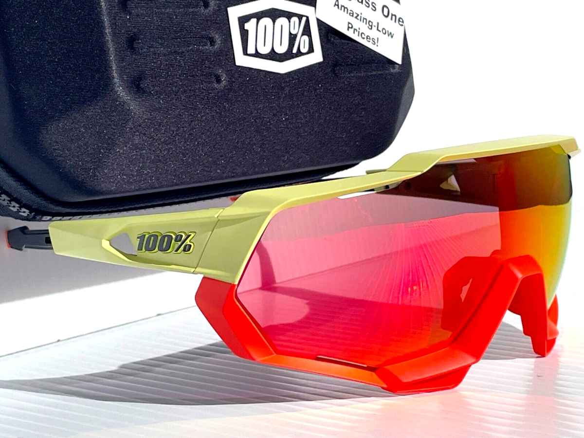 100% Percent SPEEDTRAP Soft Tact Oxyfire HiPER Red Mirror Sunglass