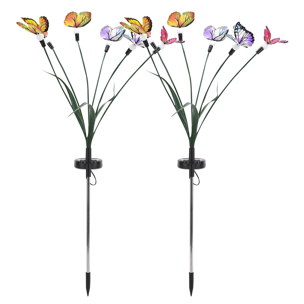 2 Pack Swaying Butterfly Light Wind Dancing Decorative Lights for