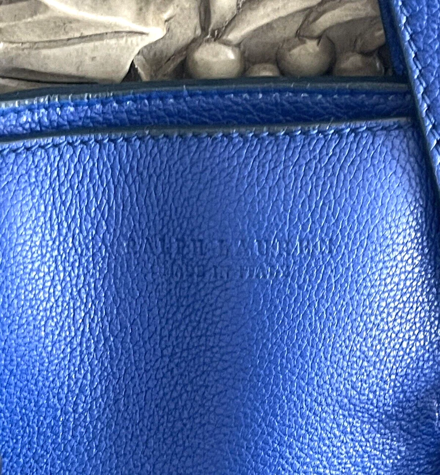 Ralph Lauren Collection Runway Leather Electric Blue Large XL Tote Bag Handbag - Image 2 of 4