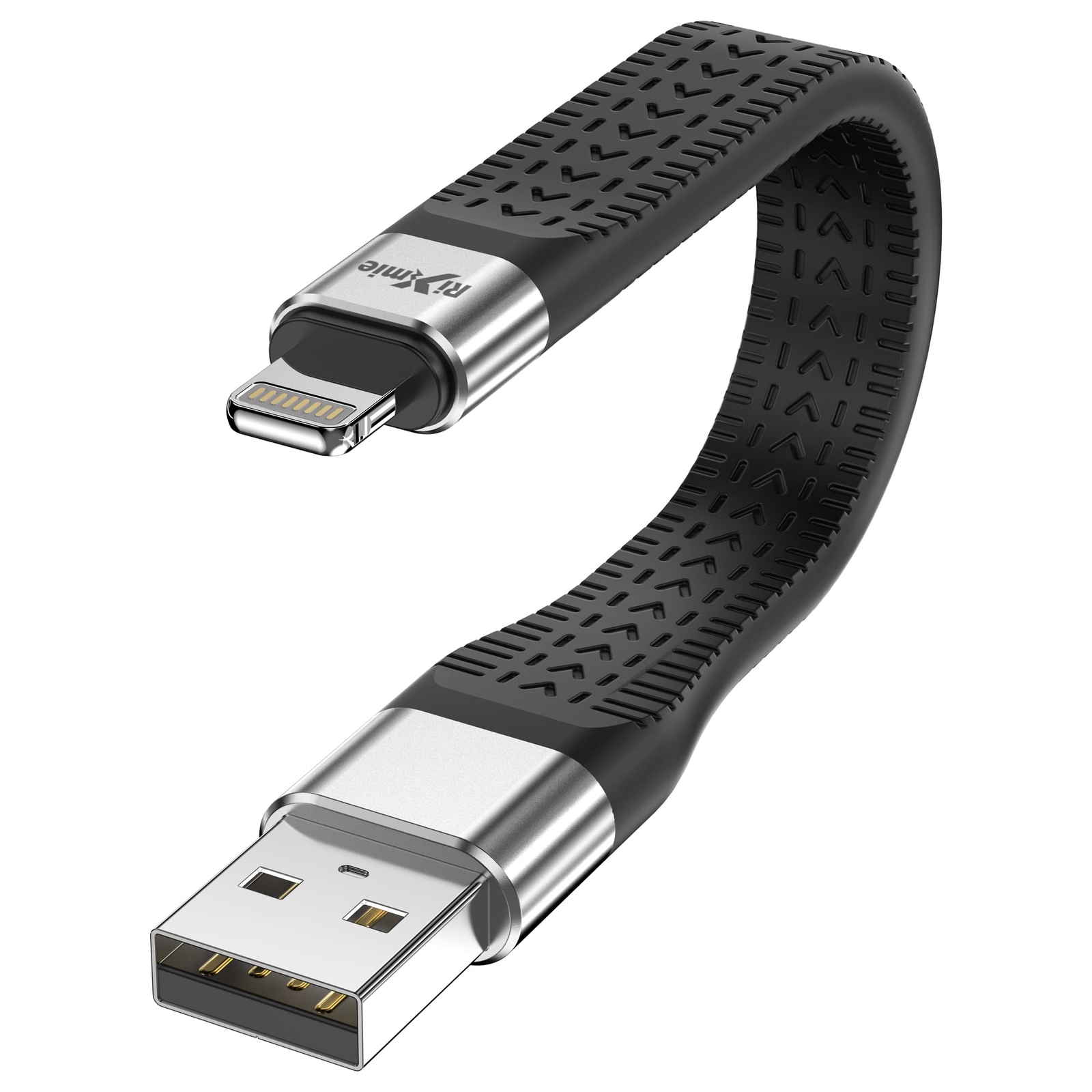 Short USB A to Lightning Cable, [MFi Certified-13.5cm] 30W Fast Charging for ...-image