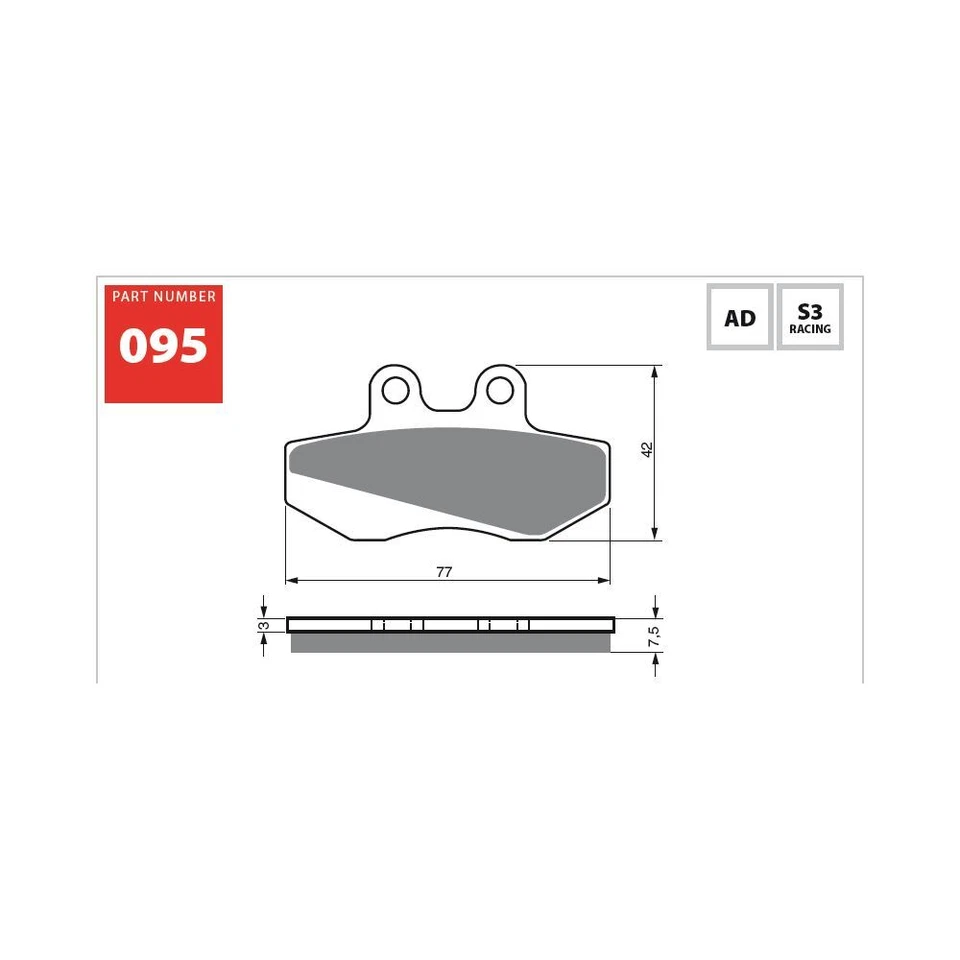 Pastilhas de freio GOLDfren 095-121S3 Peugeot XR650, BETA RR50 Motard, SM50/WR50 - Imagem 2 de 4