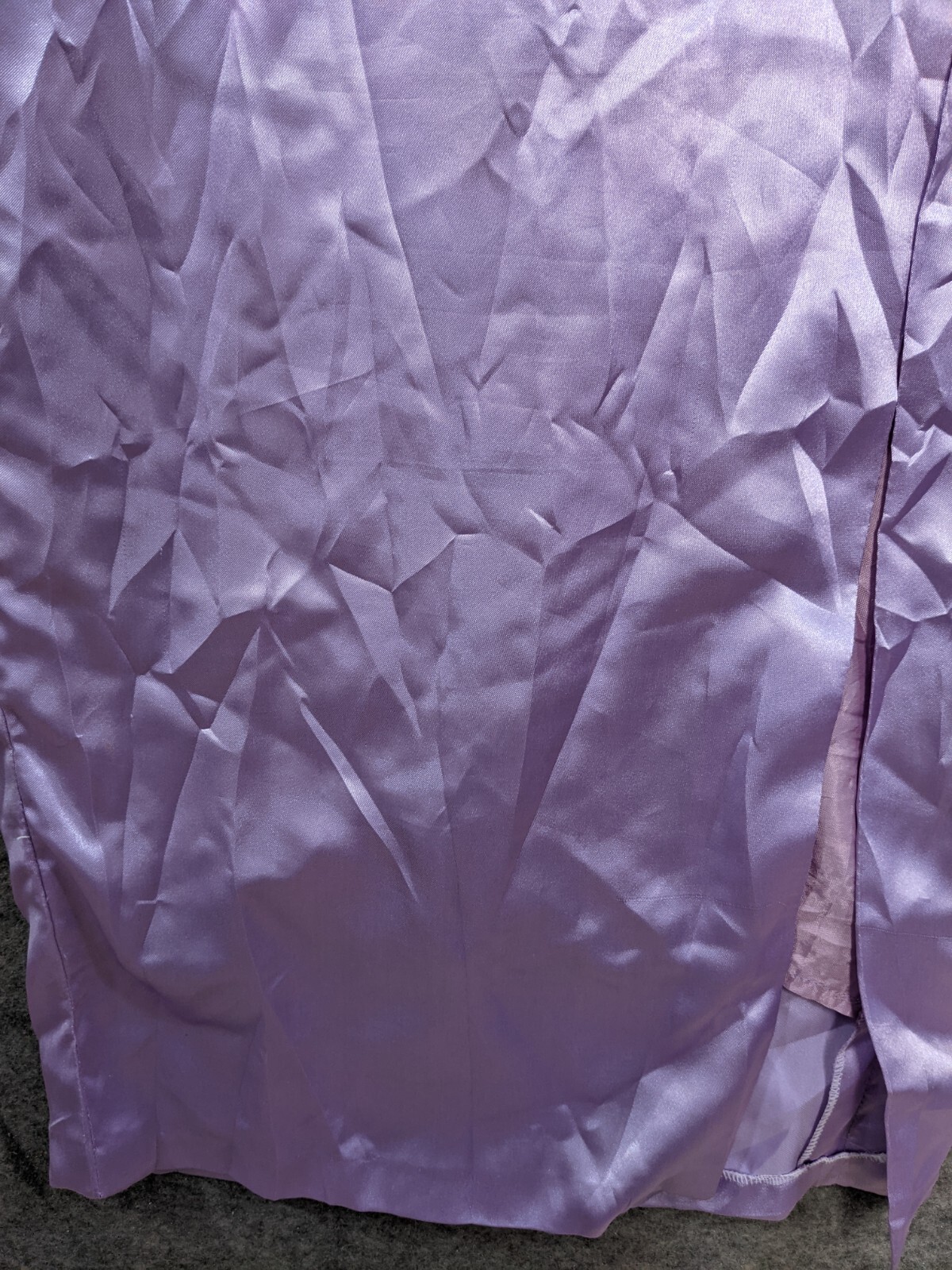 Handmade Maxi Dress Women Small Purple White Beaded Lace Bodice Thigh Slit Prom