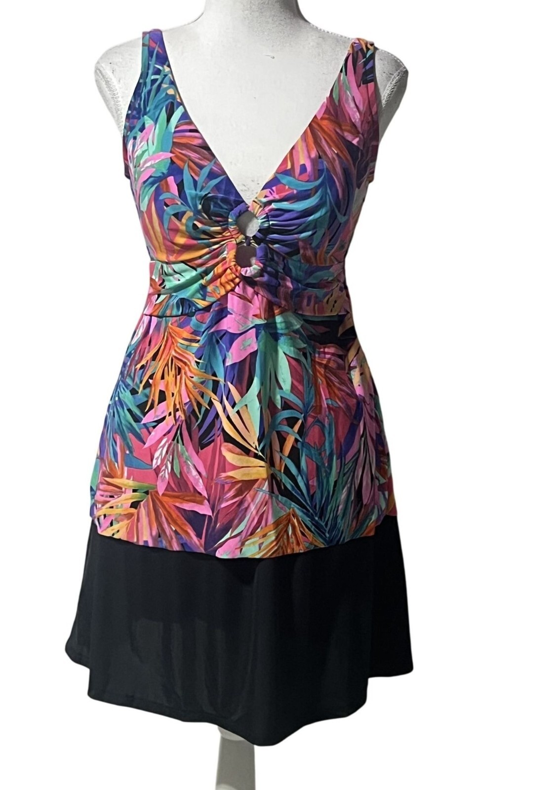 DreamShaper by Miracle Suit Molly V-Neck Tankini with Skort Layered Jungle 10
