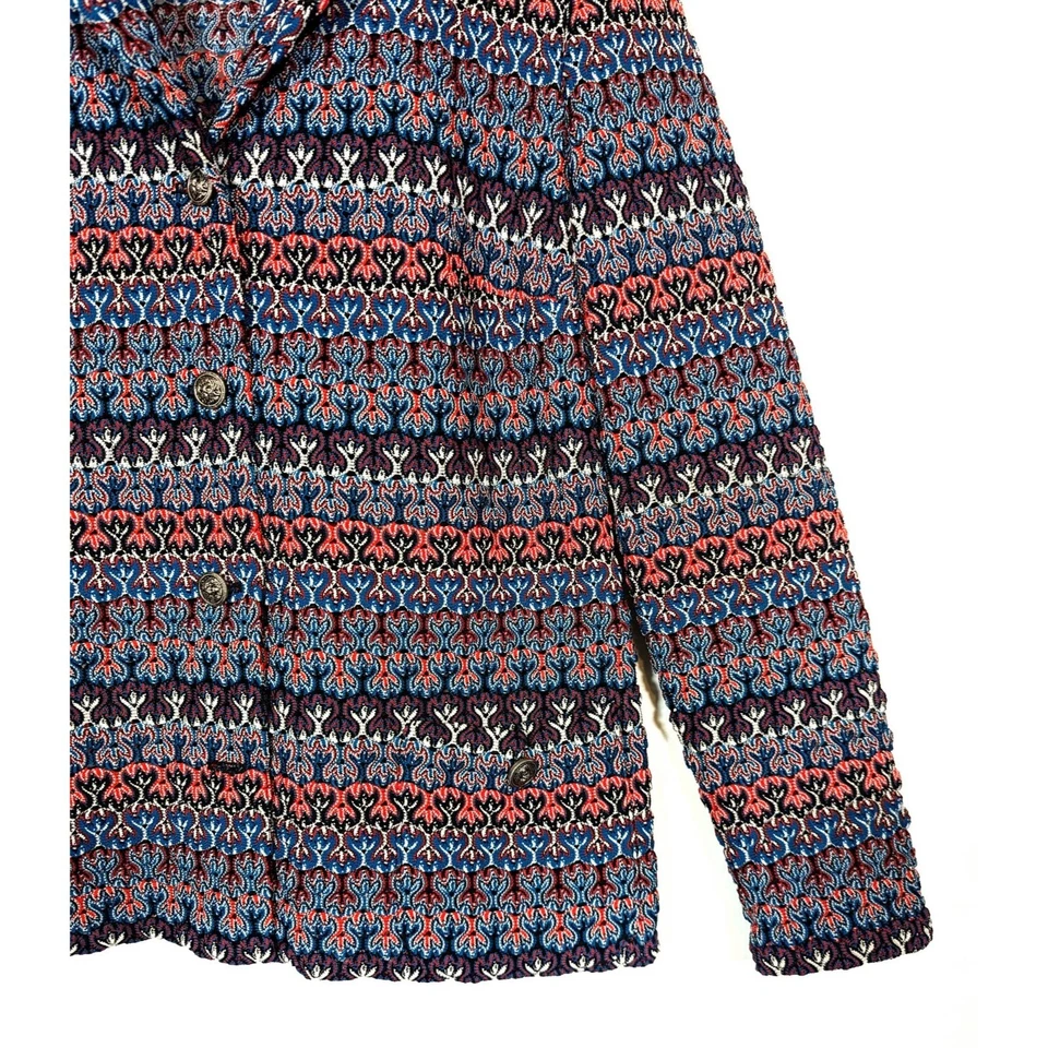 Blazer Chaqueta Cárdigan Parkshire Tejido Crewel Años 70 Talla L Retro Elastizado Foto 4 de 4