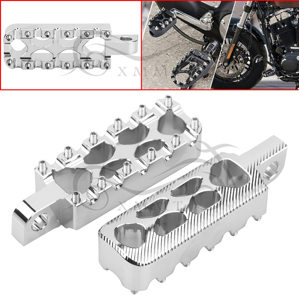 MX Style Foot Pegs Rests Pedals For Harley Dyna FXDB FXDWG Electra