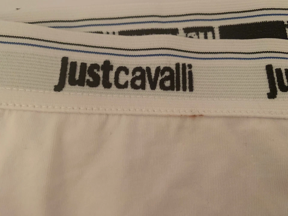 JUST CAVALLI Hombre BLANCO SLIP BRIEF ROPA INTERIOR Talla XL Algodón Auténtico Nuevo con Etiquetas Nuevo Foto 4 de 4