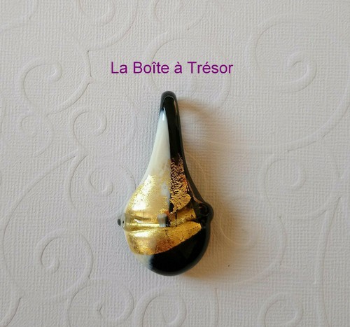 Pendentif Ancien En Verre De Murano - Forme Goutte - Bijou Vintage Et Unique