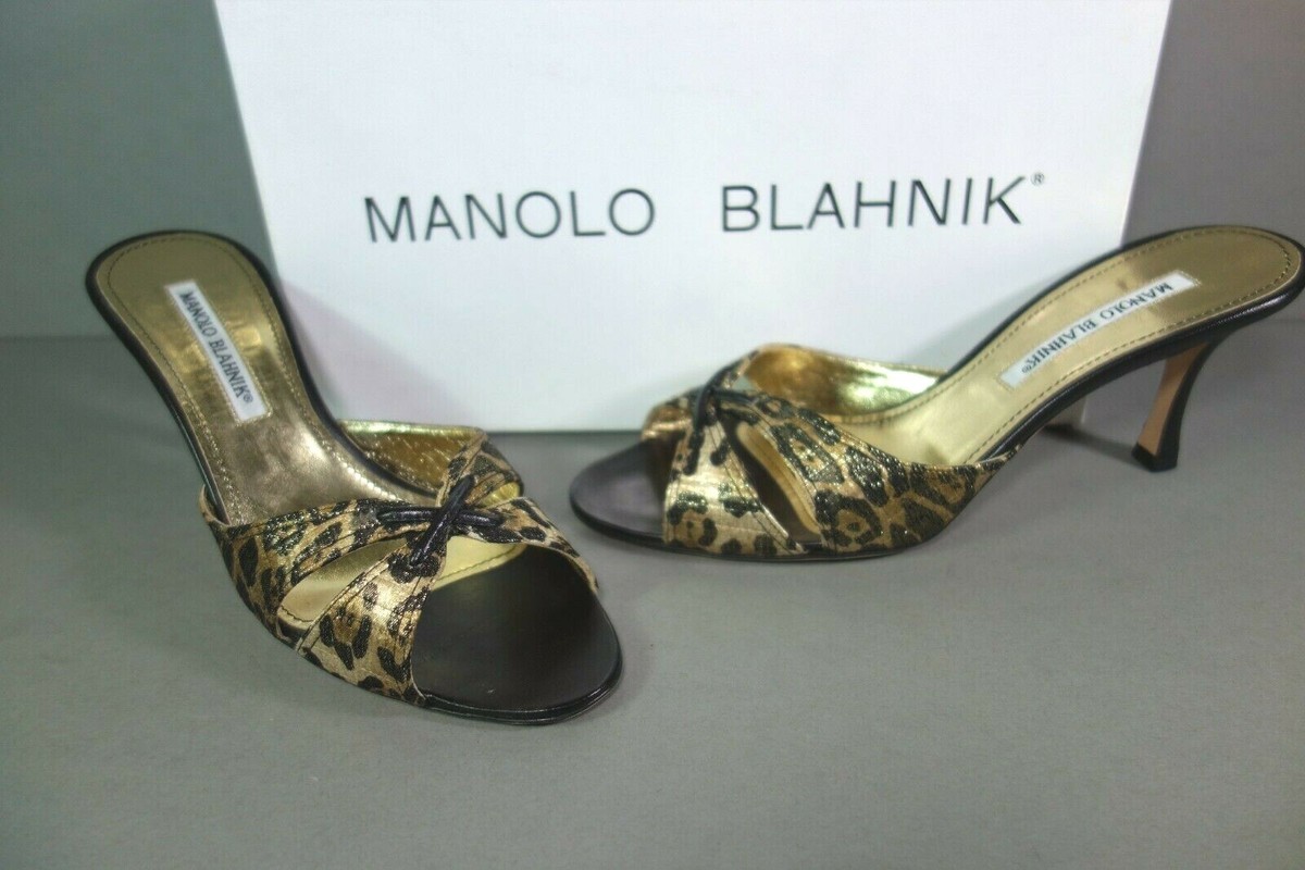 Escarpins Plats Manolo Blahnik TITTO - Cristaux Et Imprimé Léopard, Taille 38, Neuf Avec Boîte