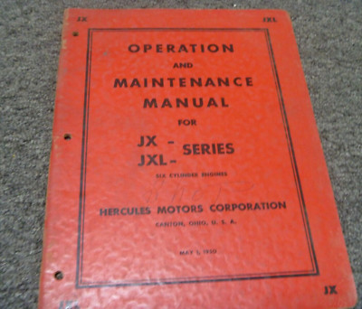 Hercules JXE-3 JXC-3 JXD-3 Engine Owner Operator & Maintenance Manual
