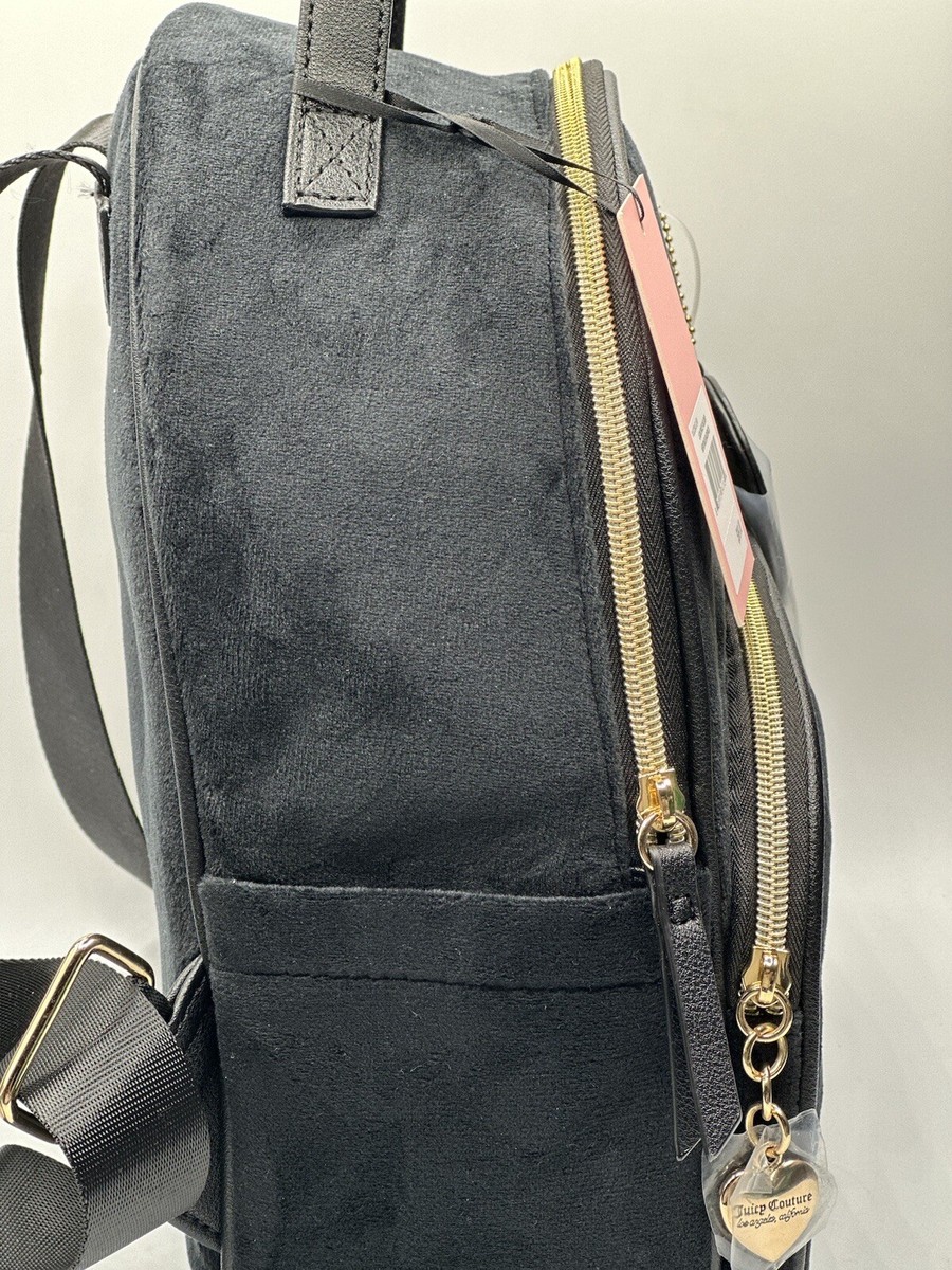 Juicy Couture - Black Liquorice Velour Heritage Backpack Bag  display picture 3