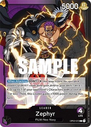 ONE PIECE - 月兎shop Zephyr - Leader - OP02-072 - One Piece Card Game - Paramount
