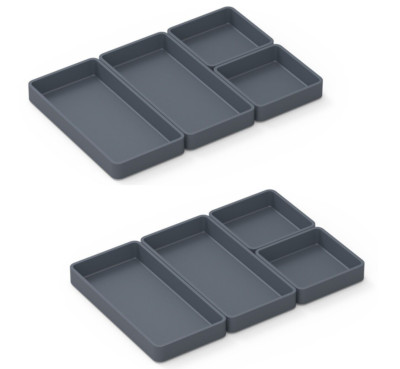 Prepd Cheat Sheets Oven Meal Prep Silicone Baking Divider Trays (Set Of 8) Gray