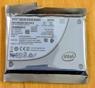 Intel SSD D3 S4510 SERIES 960GB 2.5'' Internal SSD - SSDSC2KB960G8