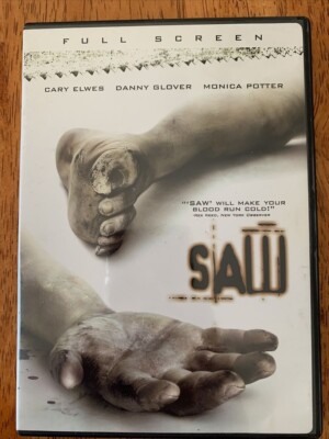 Saw (DVD, 2005, Full Screen) Cary Elwes Danny Glover Mint Disc (FVS025311)